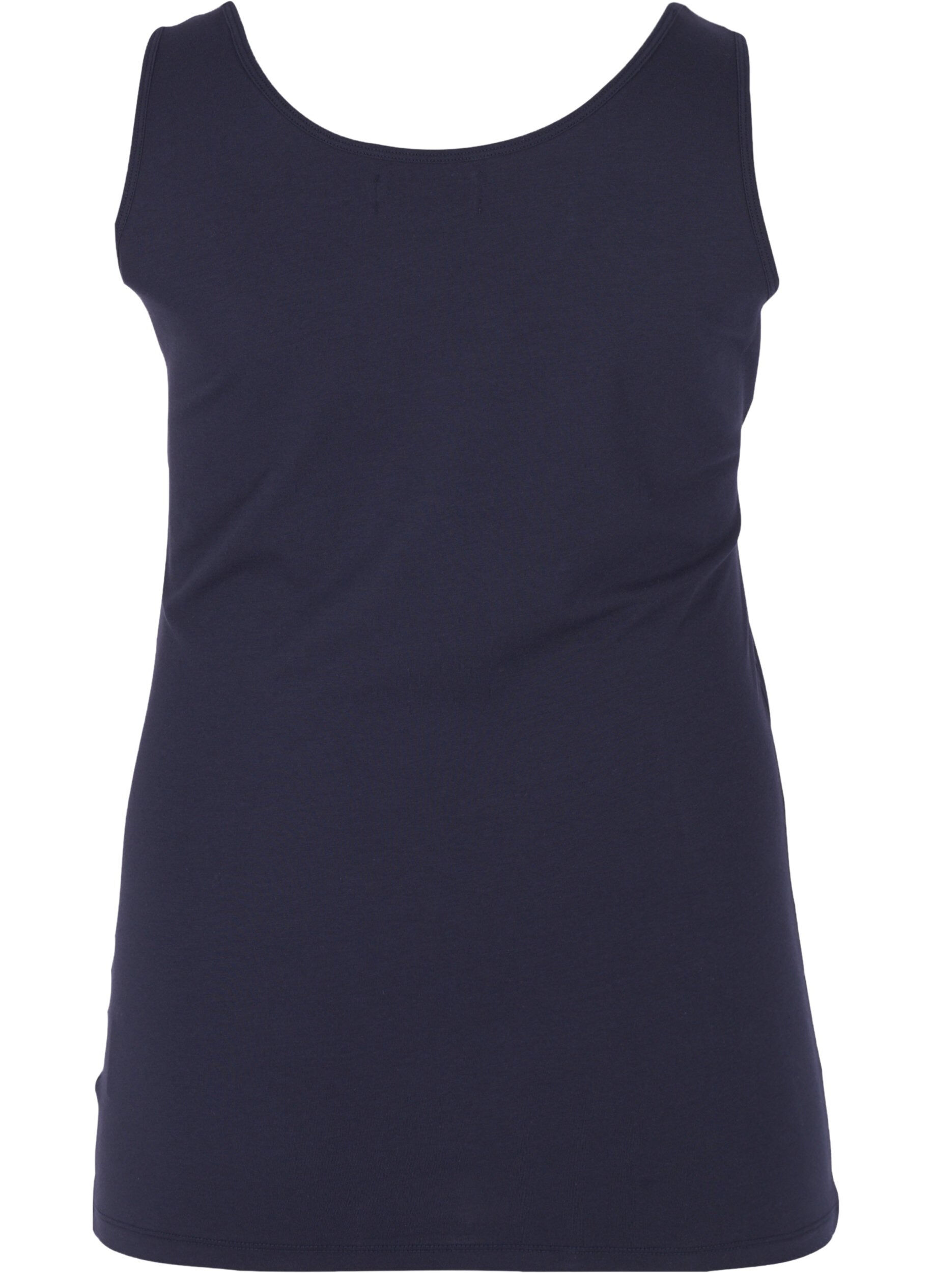 Zizzi Einfarbiges Basic Top, Blau, Packshot image number 1