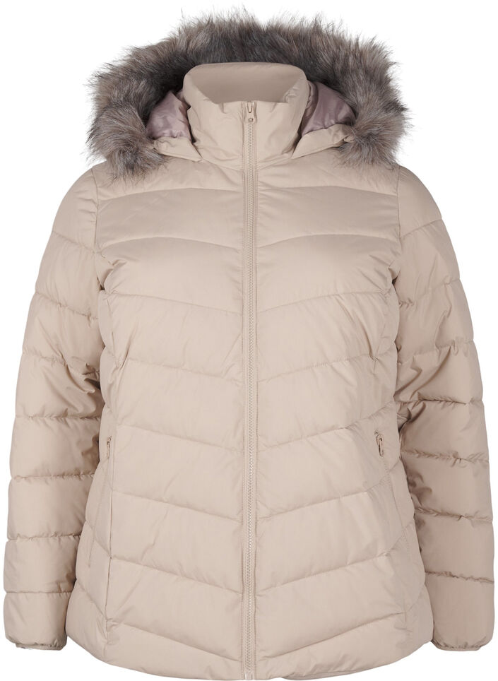 Veste courte &agrave; capuche, Beige, Packshot image number 0