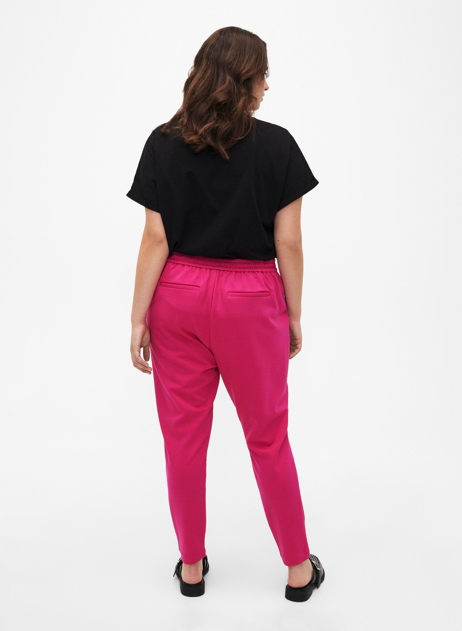 Zizzi Pantalon court avec poches, Rose, Model image number 2