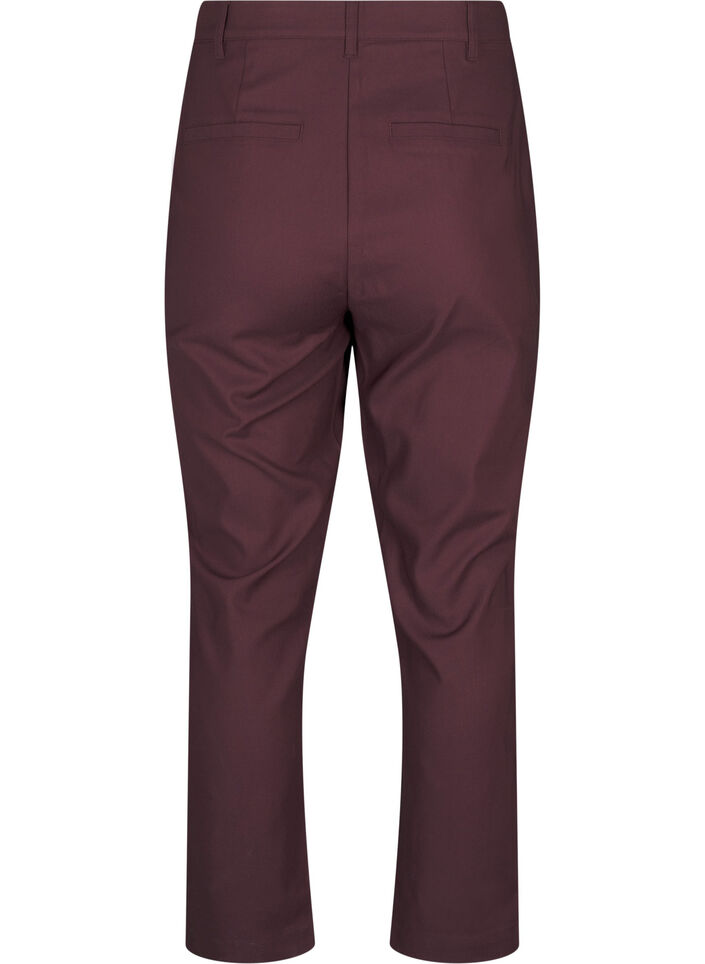 Pantalon coupe droite à taille haute, Bordeaux foncé, Packshot image number 1