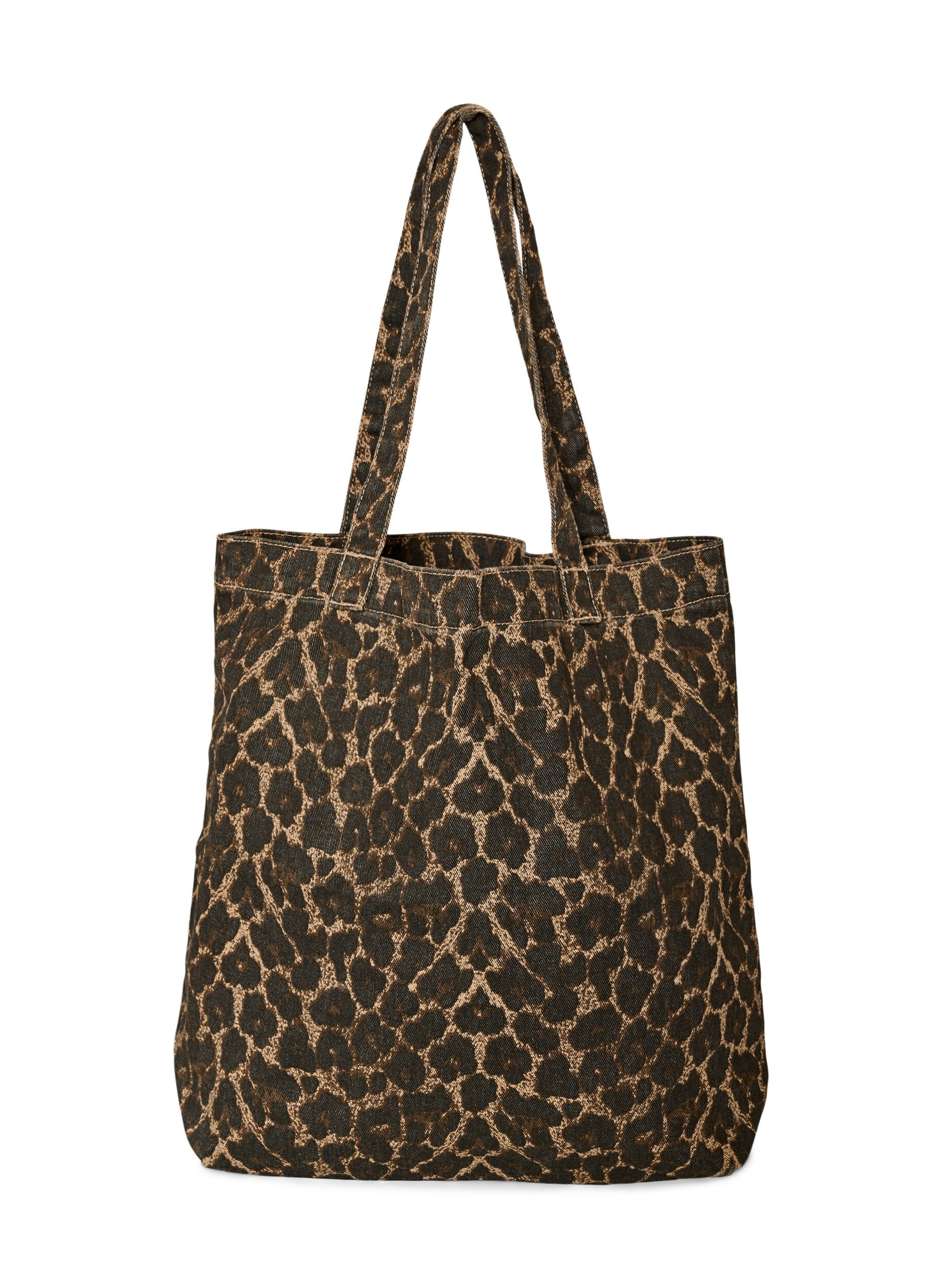 Denim Shopper mit Leopardenmuster