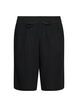Lockere Shorts aus Baumwollmusselin mit hoher Taille, Schwarz, Packshot image number 0