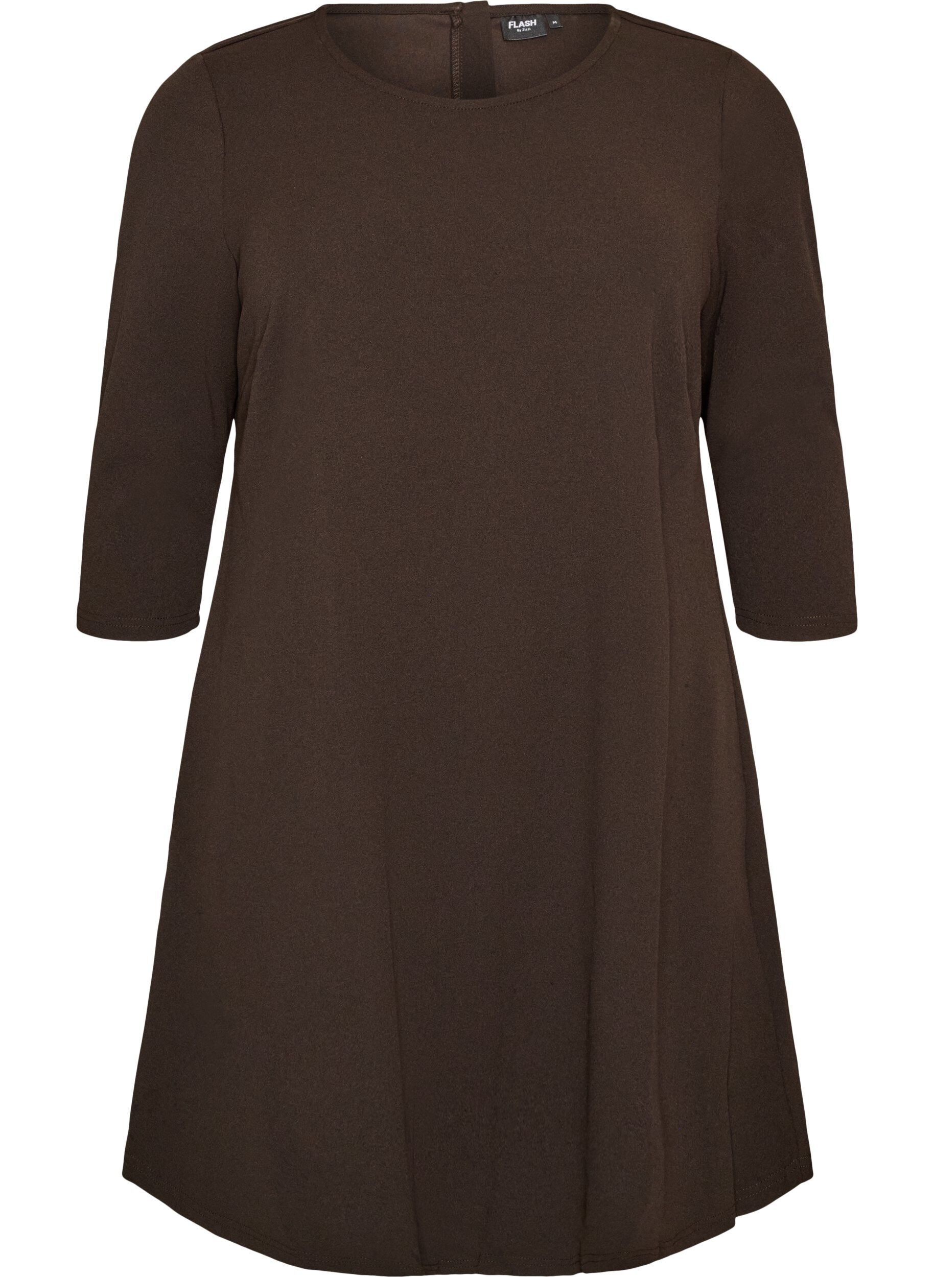 FLASH - Short dress with an A-line shape and 3/4 sleeves