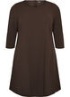 Short dress with an A-line shape and 3/4 sleeves, Brown, Packshot image number 0