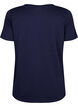 T-shirt en coton avec motif de texte, Evening Blue w. 58, Packshot image number 1