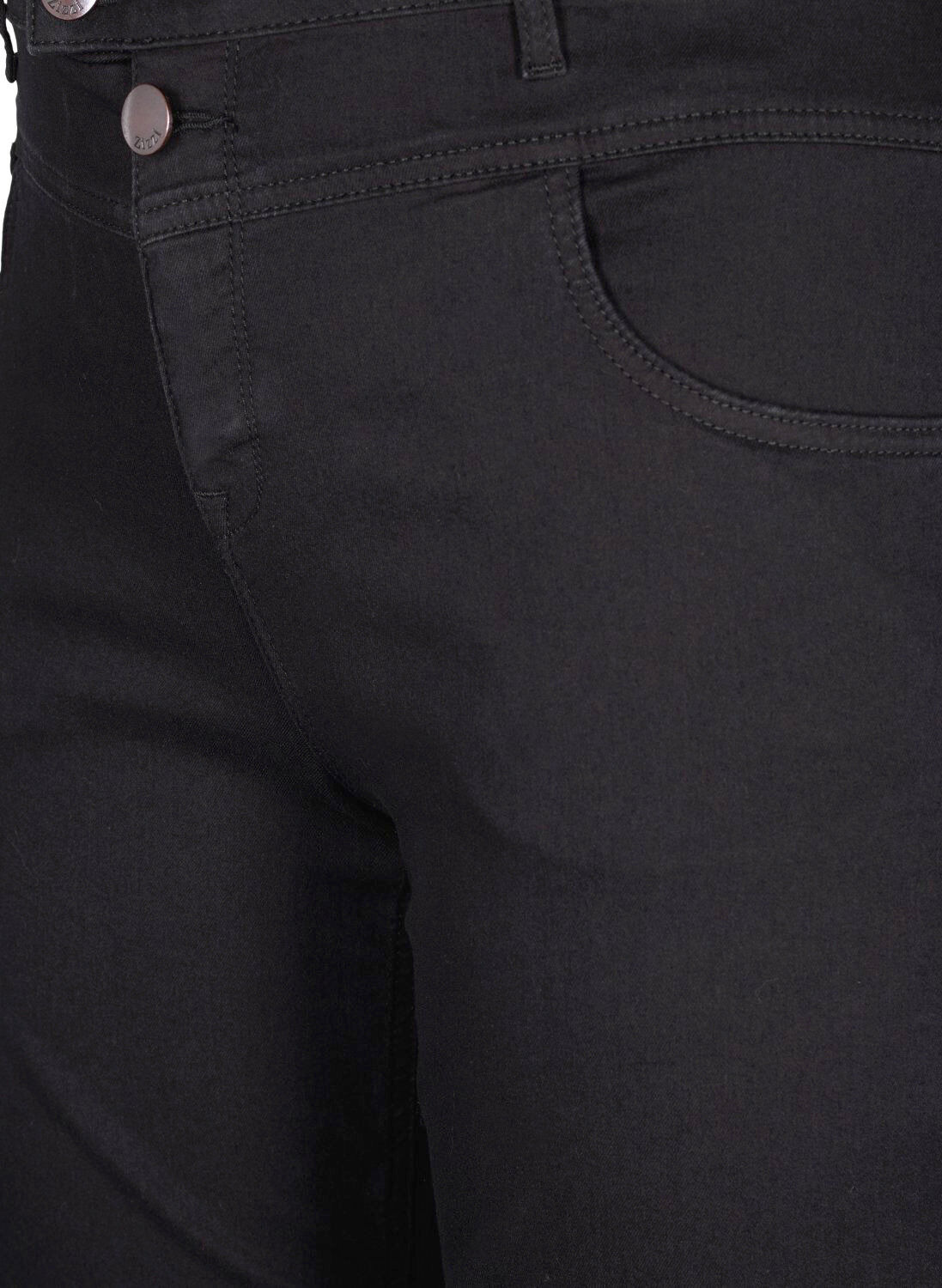 Zizzi Regular Fit Gemma Jeans mit hoher Taille, Schwarz, Packshot image number 2