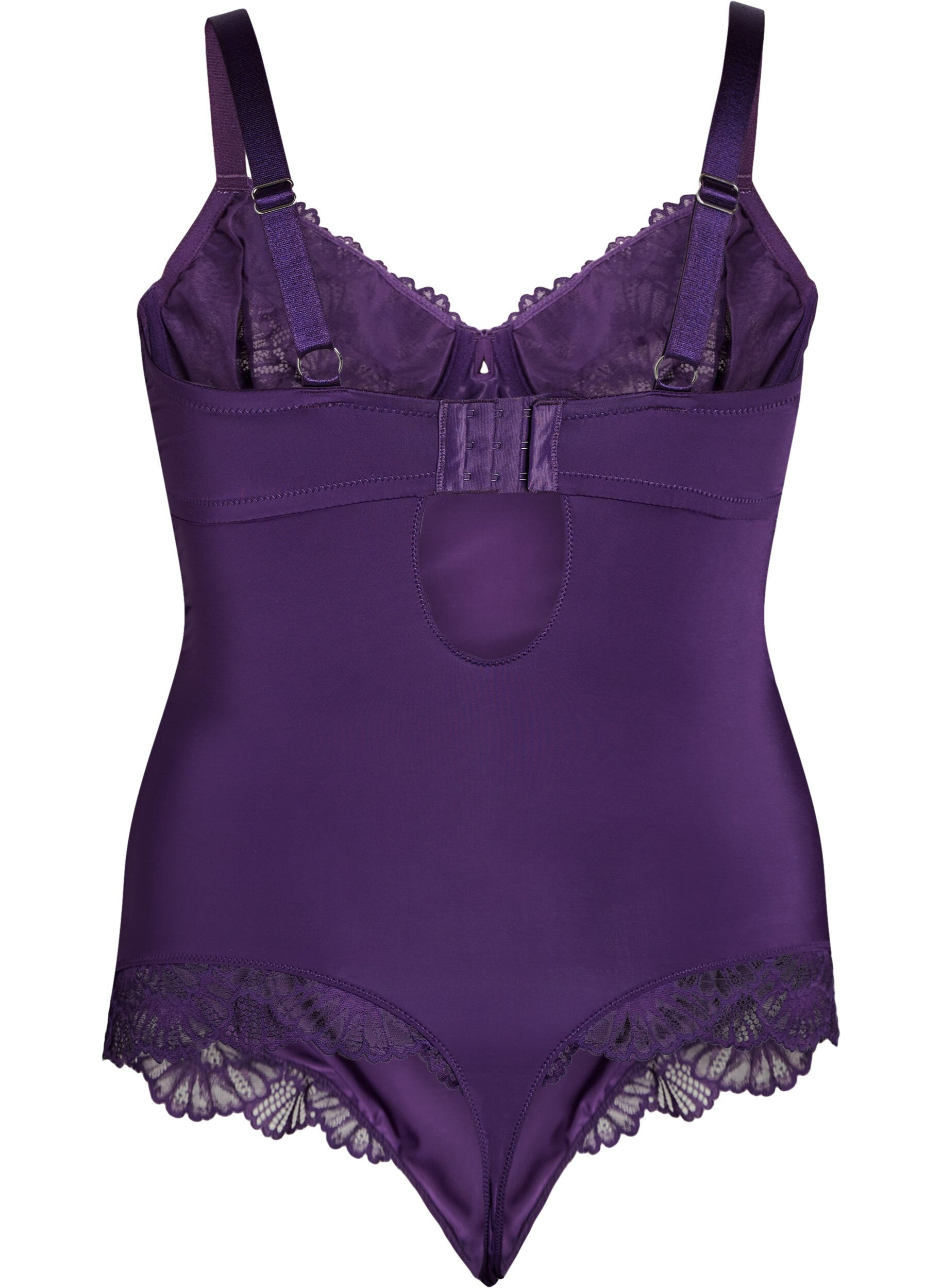 Zizzi Body en dentelle et microfibre avec armatures, Violet, Packshot image number 1