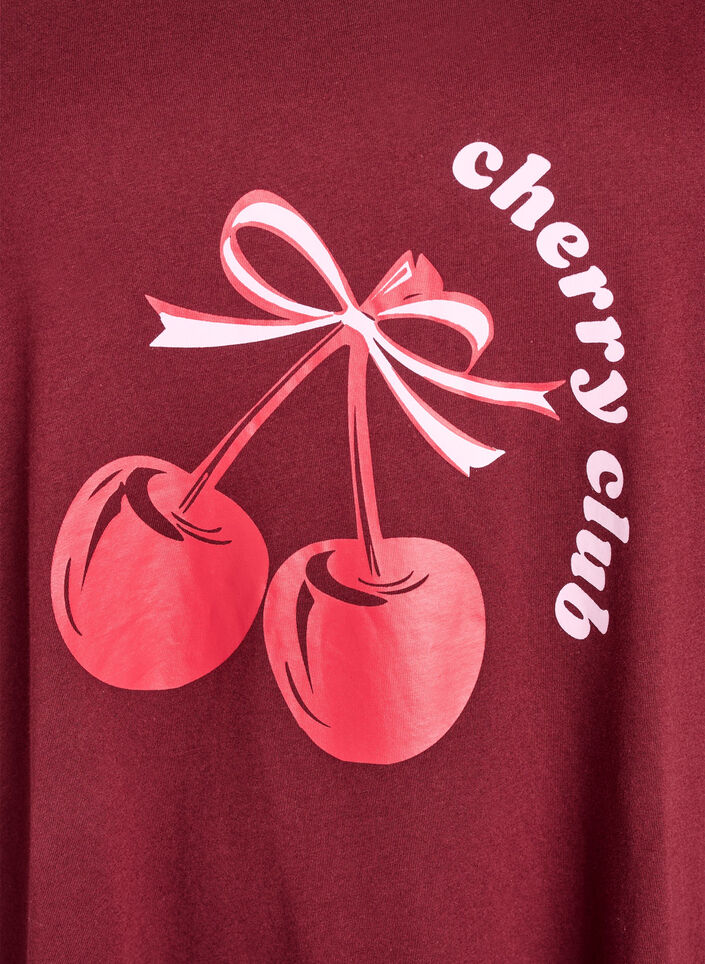 Kurzärmeliges Nachthemd aus Bio-Baumwolle, Rot, Packshot image number 2