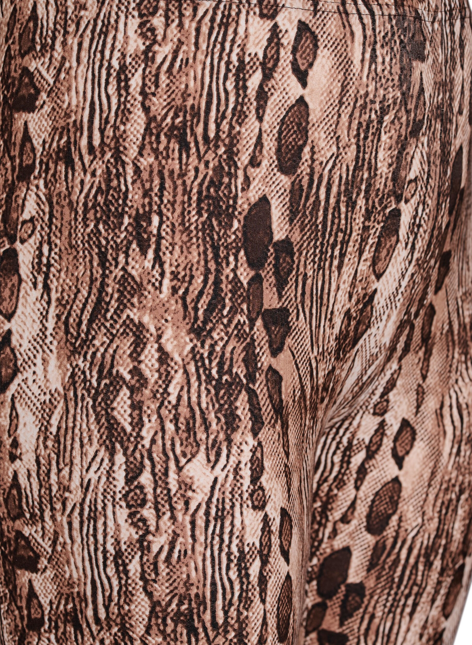 Zizzi Leggings en viscose imprim&eacute; z&egrave;bre, Marron, Packshot image number 2