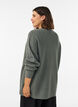 Lange Rippstrickbluse mit V-Ausschnitt, Gr&uuml;n, Model image number 2