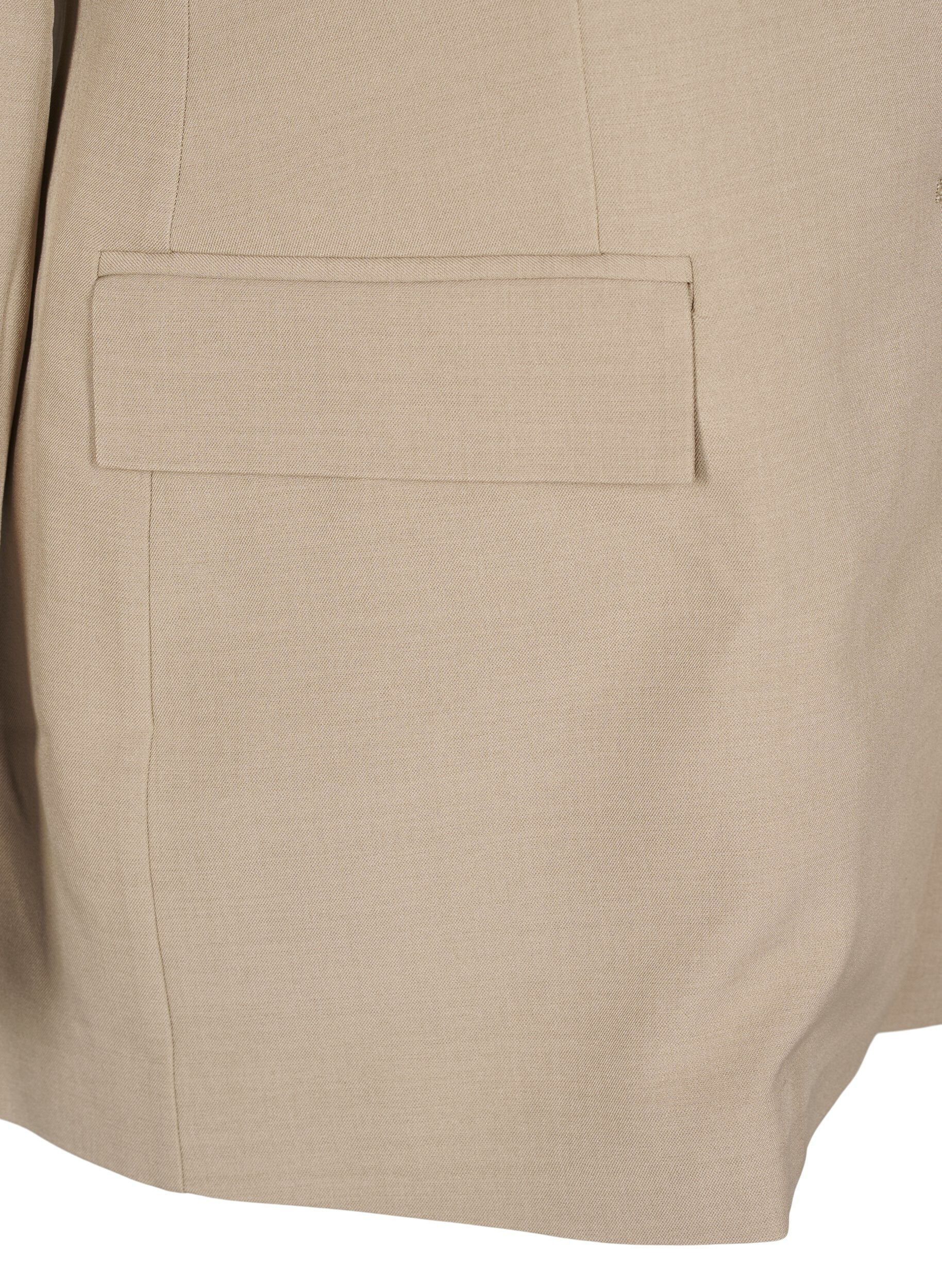 Zizzi FLASH - Blazer avec des poches et une fente, Beige, Packshot image number 3