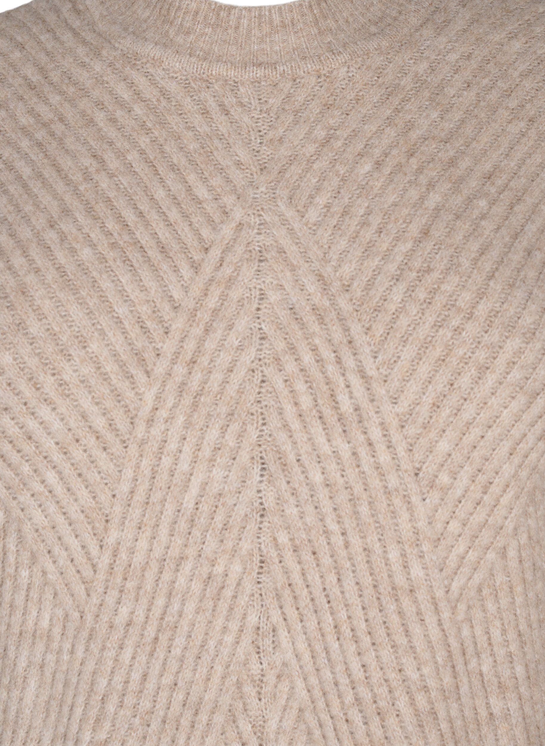 Zizzi Kurzes Rippstrickkleid mit Rundhalsausschnitt, Simply Taupe Mel., Packshot image number 2