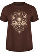 T-shirt en coton avec imprim&eacute; devant, Marron, Packshot image number 0