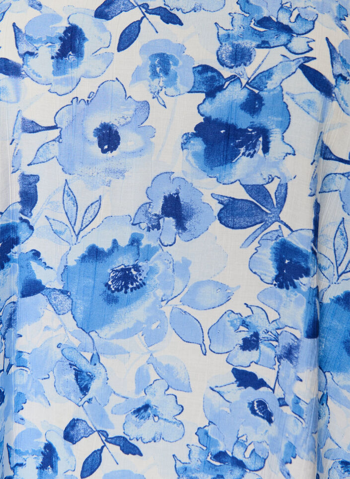 Bluse aus Viskose mit gerafften &Auml;rmeln, Blau, Packshot image number 2