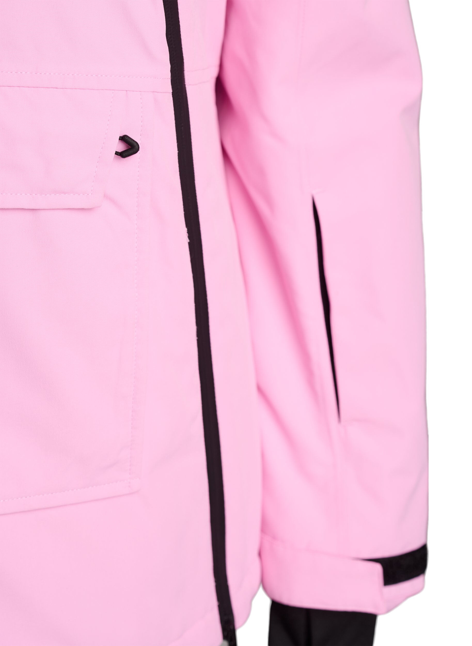 Zizzi Funktionelle Skijacke mit Kapuze, Pink, Packshot image number 3