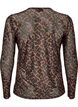 Bluse aus Mesh mit Print, Braun, Packshot image number 1