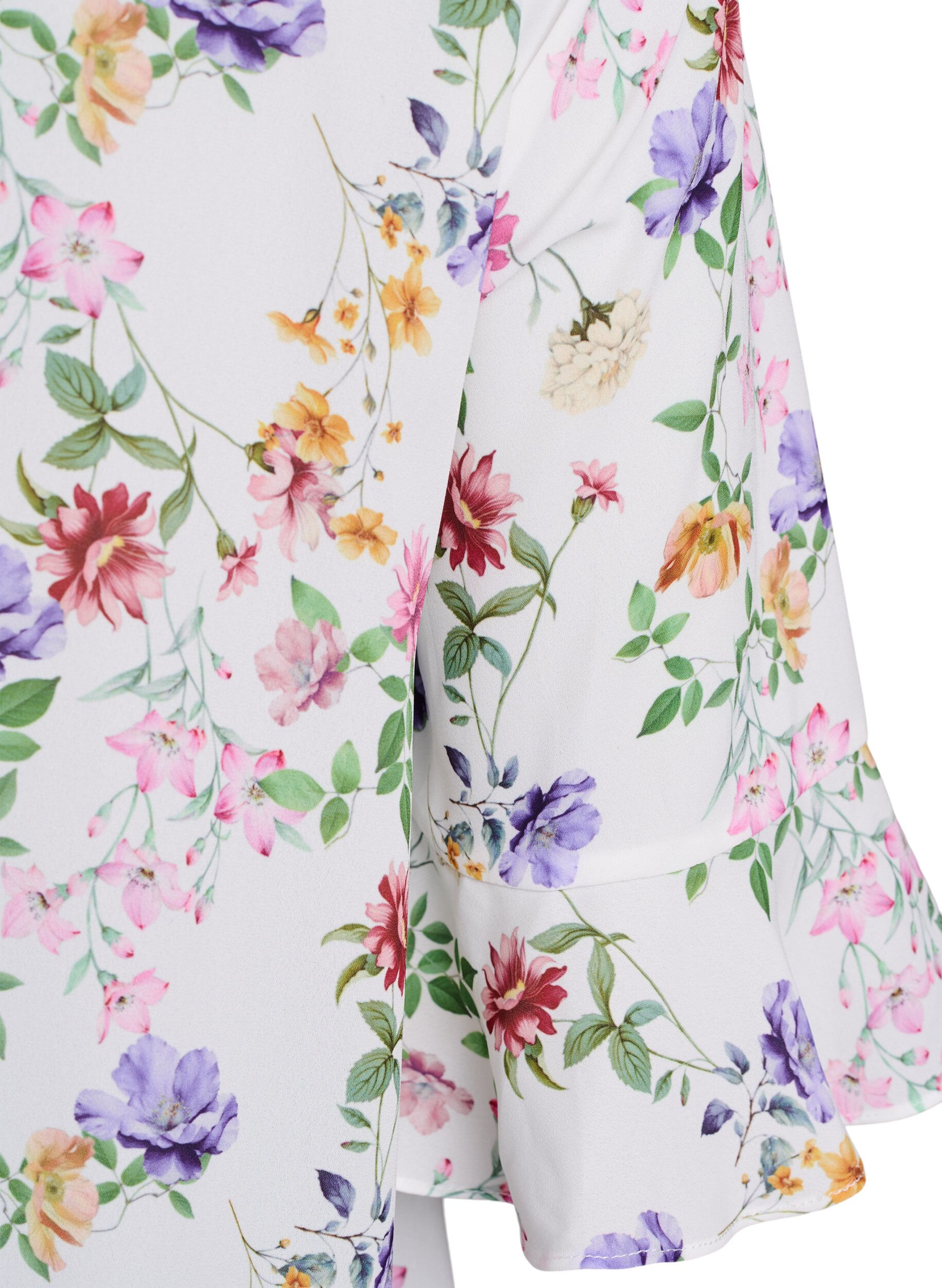 Zizzi Robe midi florale &agrave; manches 3/4, Rose, Packshot image number 3
