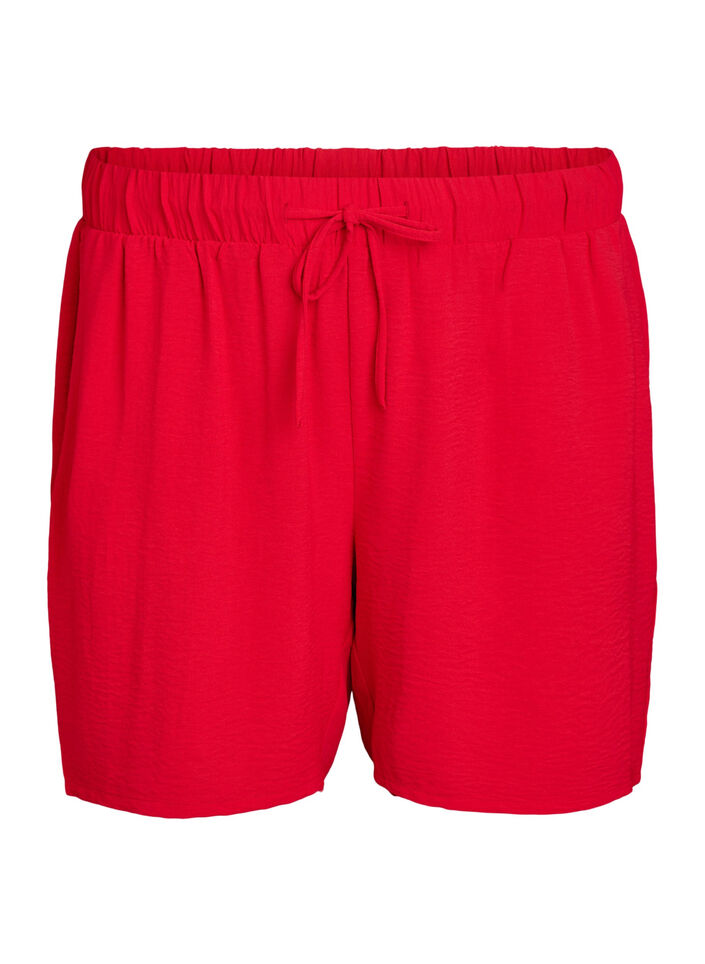 Kurze Hose mit Taschen und elastischem Bund., Rot, Packshot image number 0