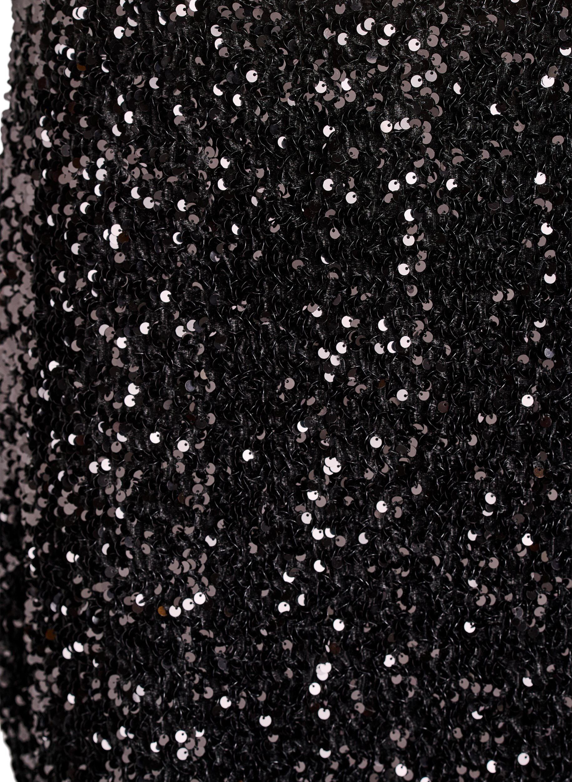 Zizzi Jupe courte &agrave; sequins avec une ceinture &eacute;lastique, Noir, Packshot image number 2