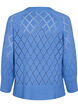 Langärmelige Strickbluse mit Lochmuster, Blue Bonnet, Packshot image number 1
