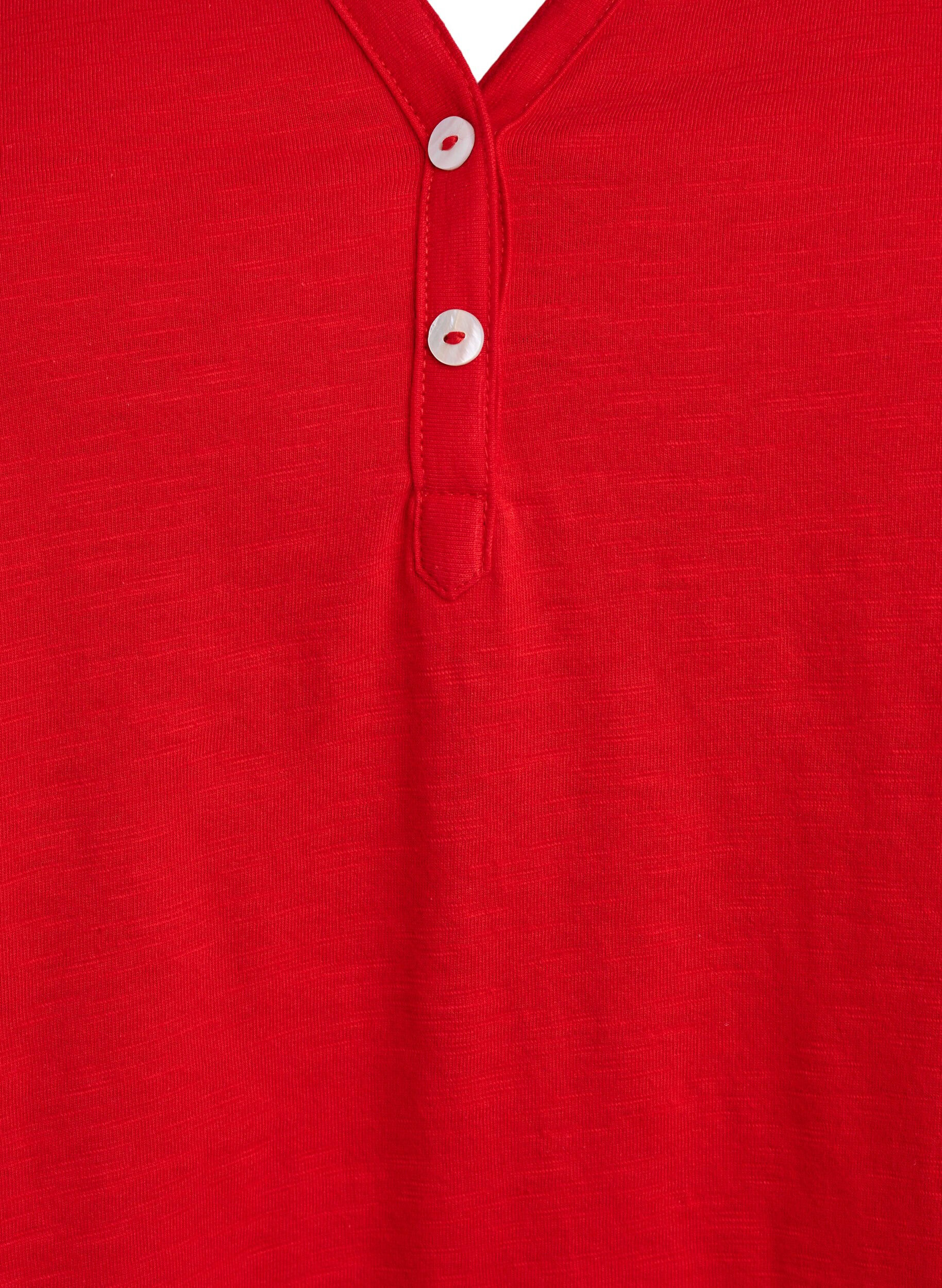 ZizziT-Shirt mit Knopfleiste, Rot, Packshot image number 2