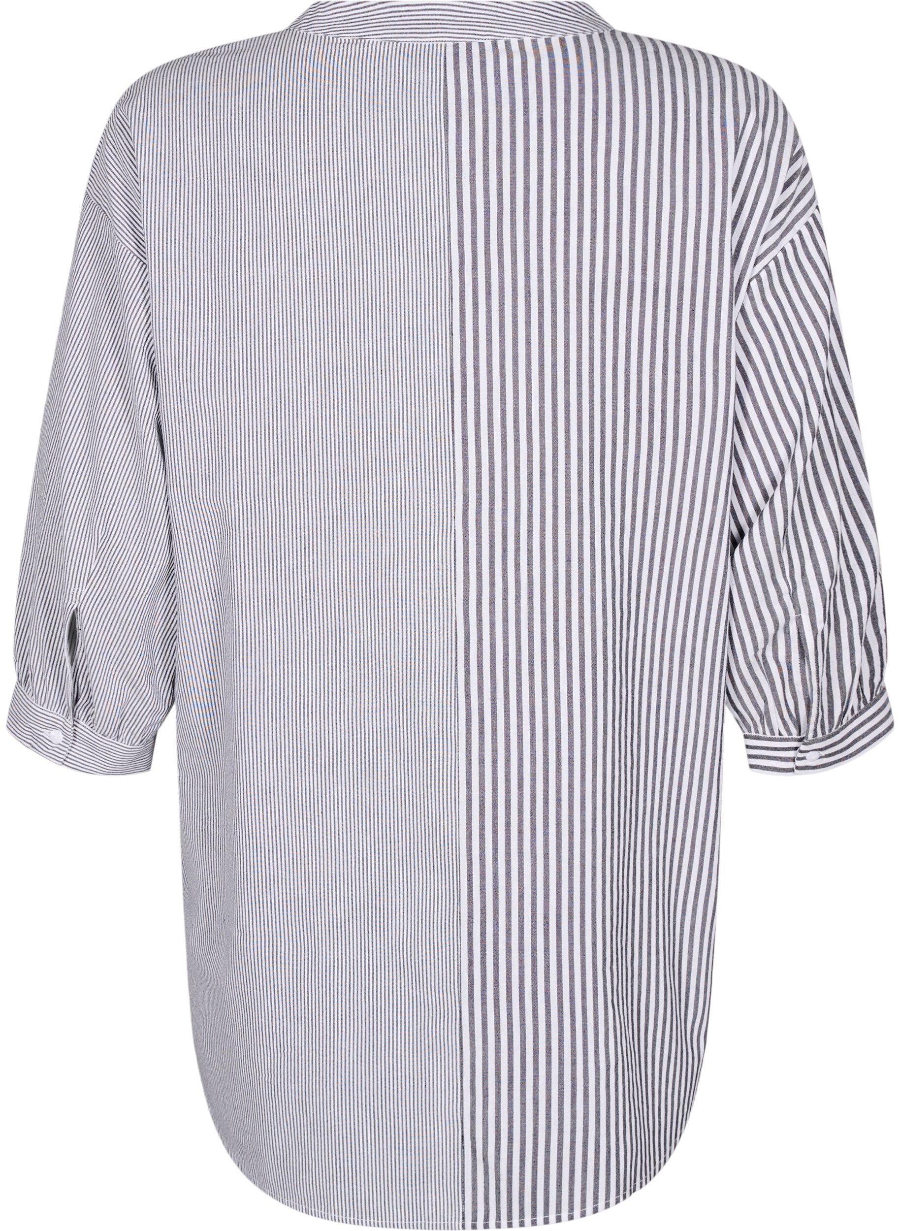 Zizzi Tunique &agrave; carreaux avec manches 3/4, Noir, Packshot image number 1