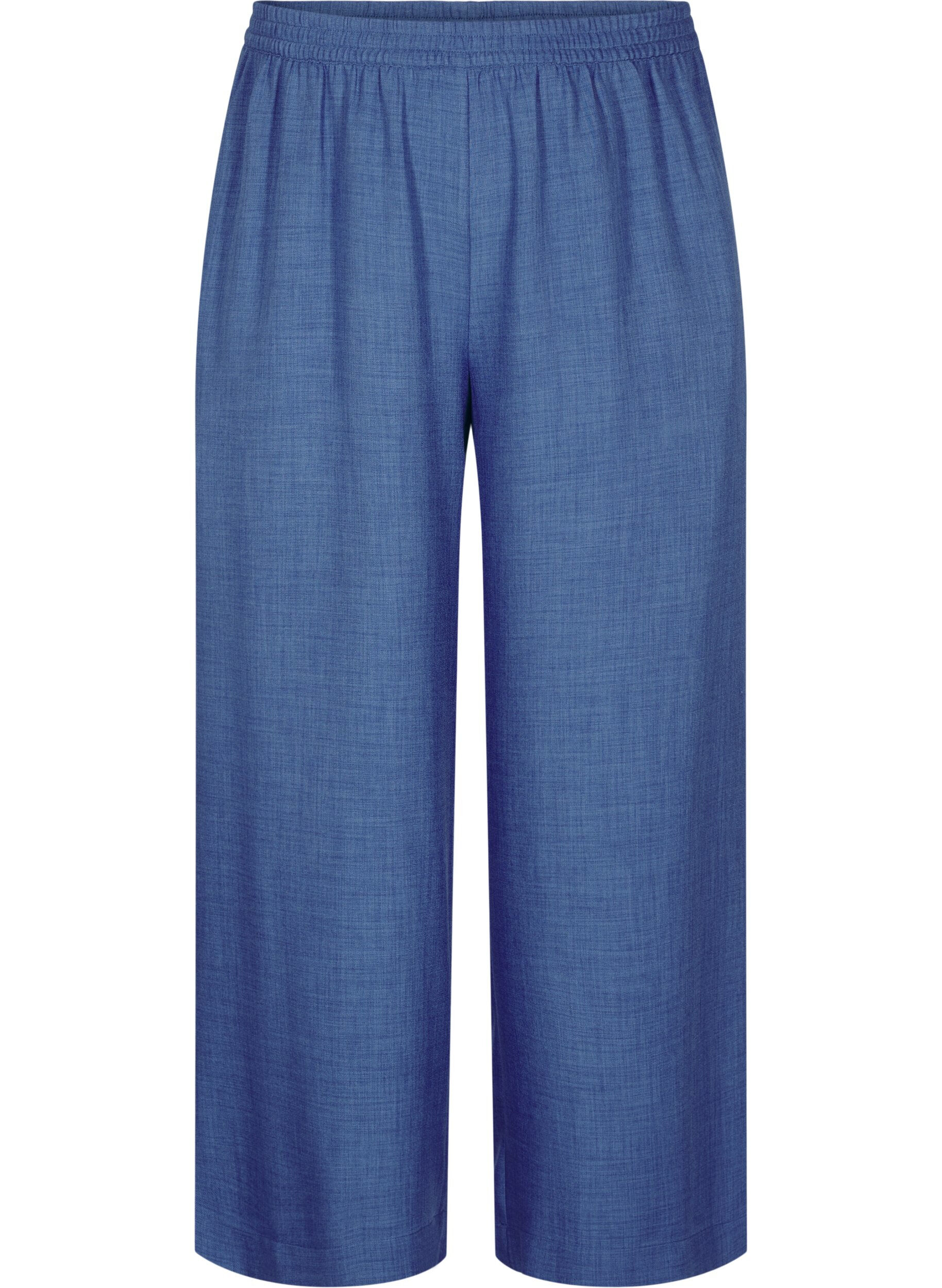 ZizziPantalon ample avec ceinture &eacute;lastique et poches, Bleu, Packshot image number 0