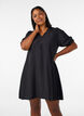 Robe courte coupe &eacute;vas&eacute;e avec col en V, Noir, Model image number 0