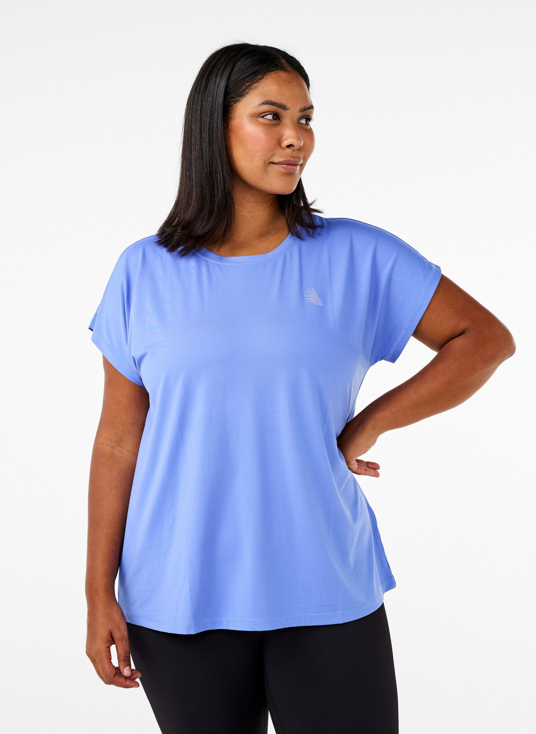 Zizzi Einfarbiges Trainings-T-Shirt, Blau, Model image number 0