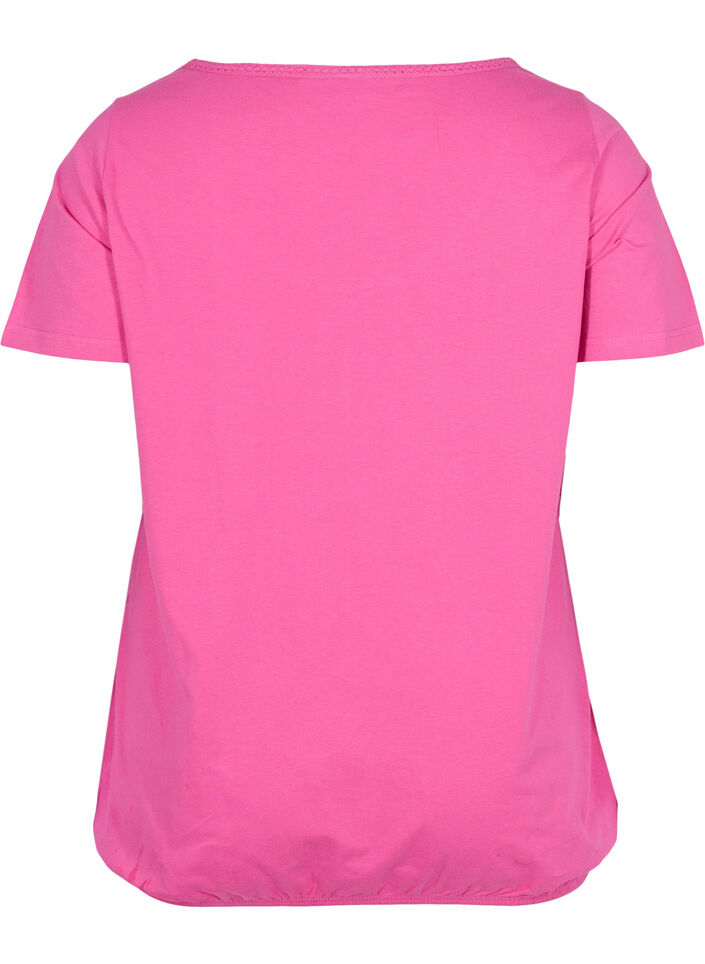 T-shirt en coton &agrave; manches courtes, Raspberry Rose, Packshot image number 1