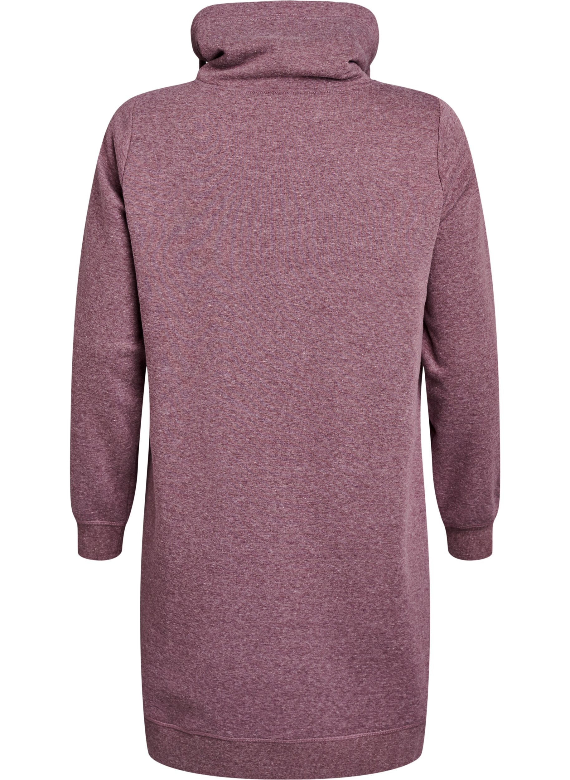 Zizzi FLASH - Robe sweat-shirt courte &agrave; col montant et poches, Bordeaux, Packshot image number 1