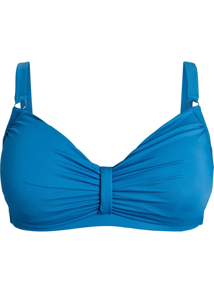 Soutien-gorge de bikini &agrave; armatures avec drap&eacute;, Bleu, Packshot image number 0