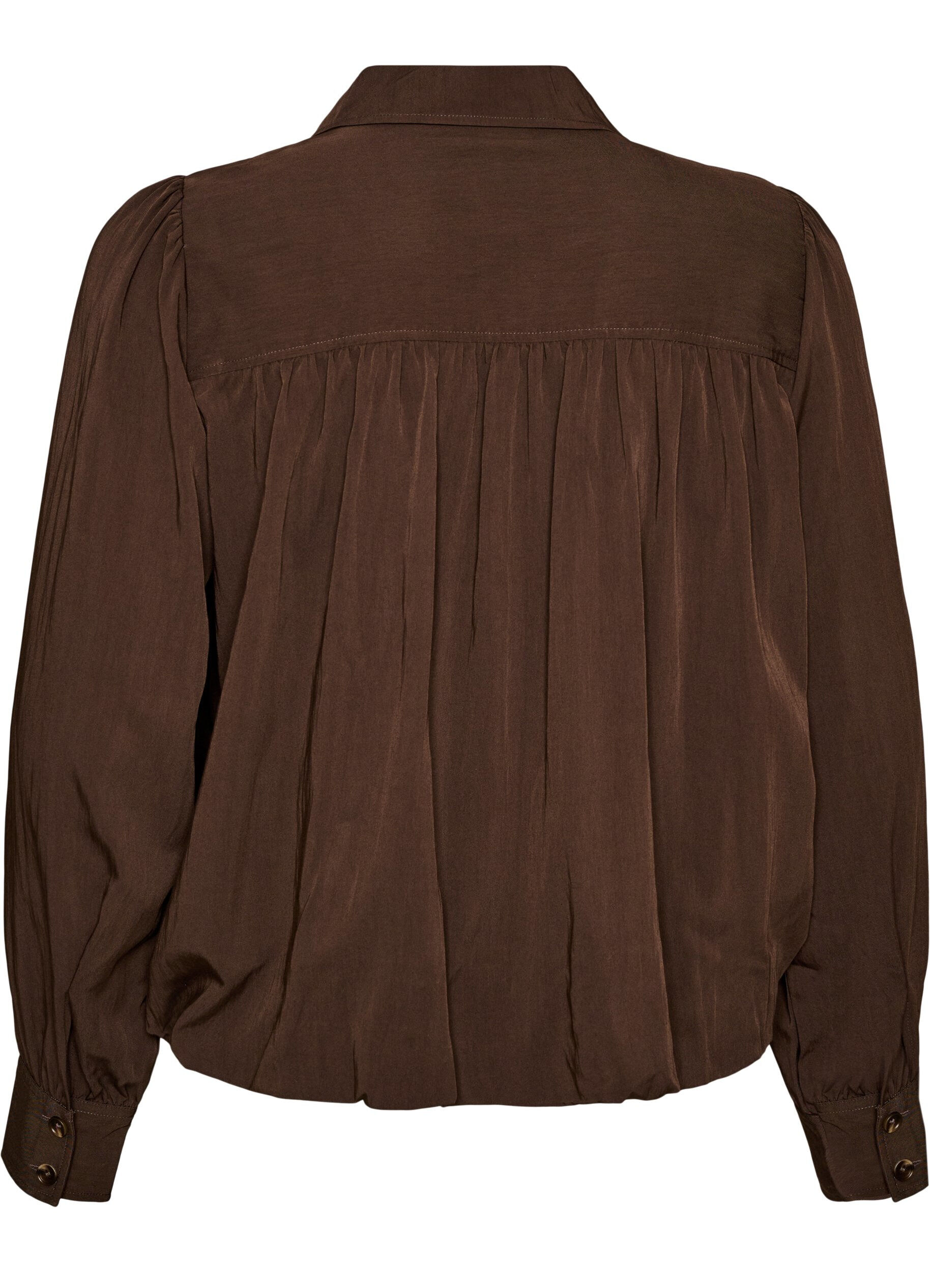 ZizziBluse mit Ballonform und verdecktem Rei&szlig;verschluss, Braun, Packshot image number 1
