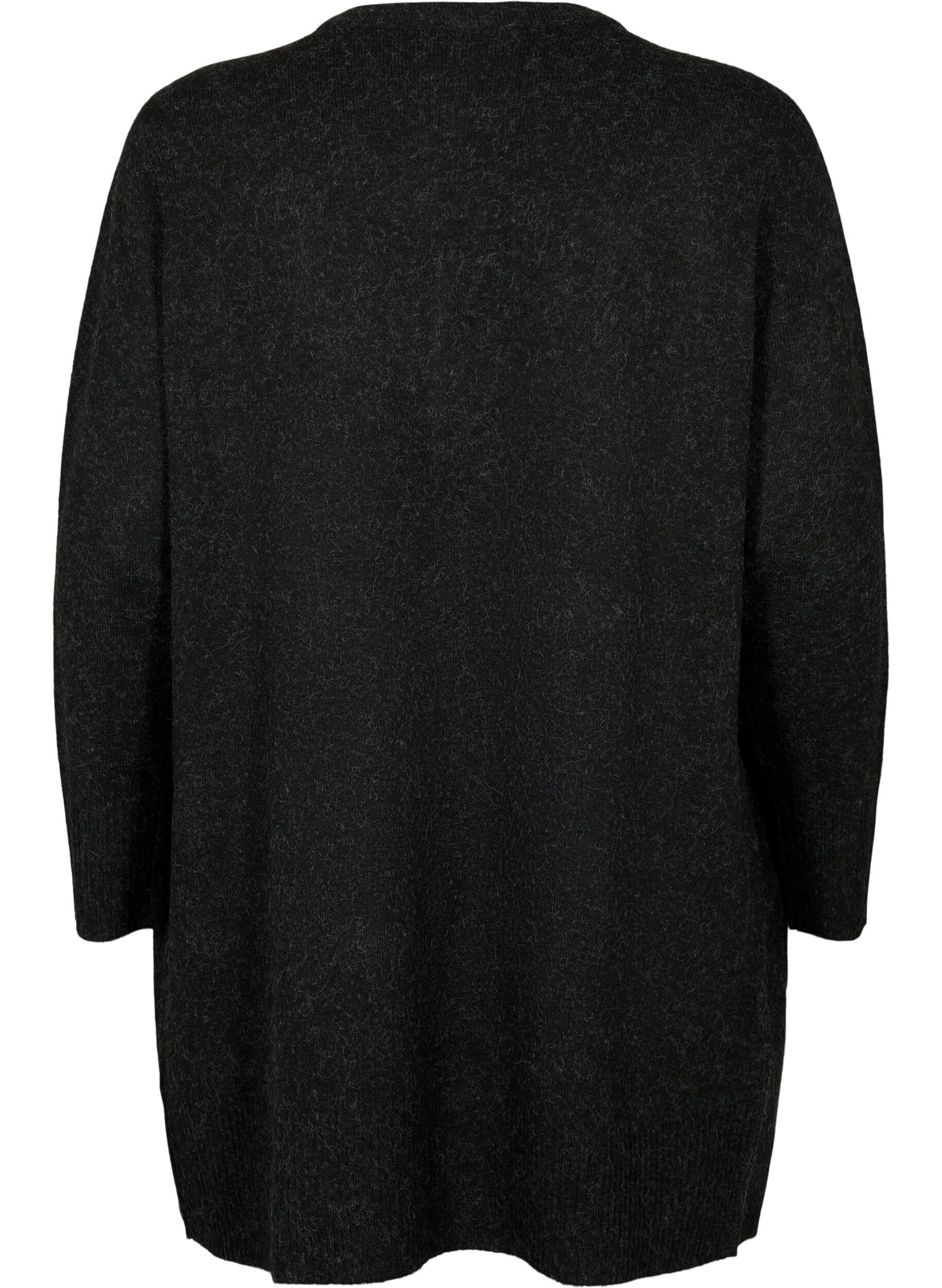ZizziGemusterter Strickcardigan mit Taschen, Grau, Packshot image number 1