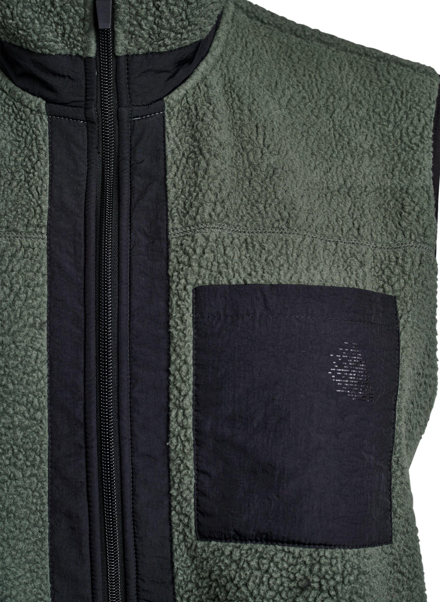 Zizzi Gilet teddy sportif avec des poches, Thyme, Packshot image number 2