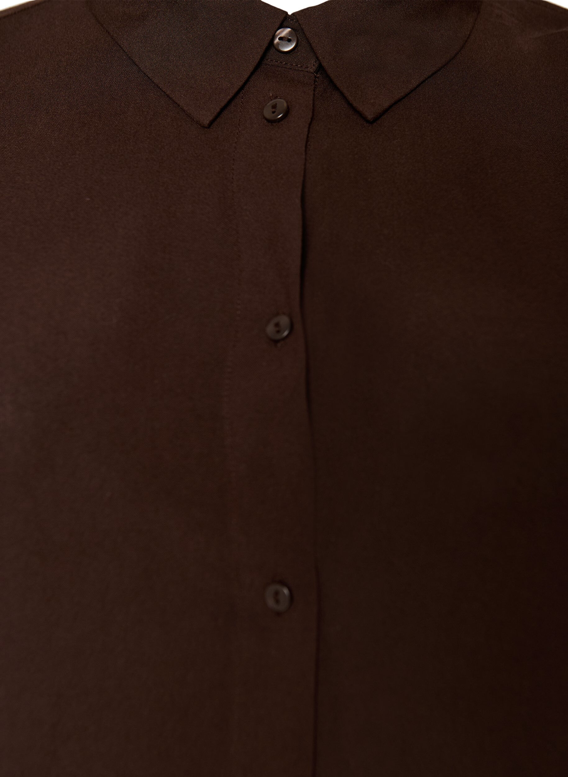 Zizzi Chemise longue ample en viscose, Marron, Packshot image number 2