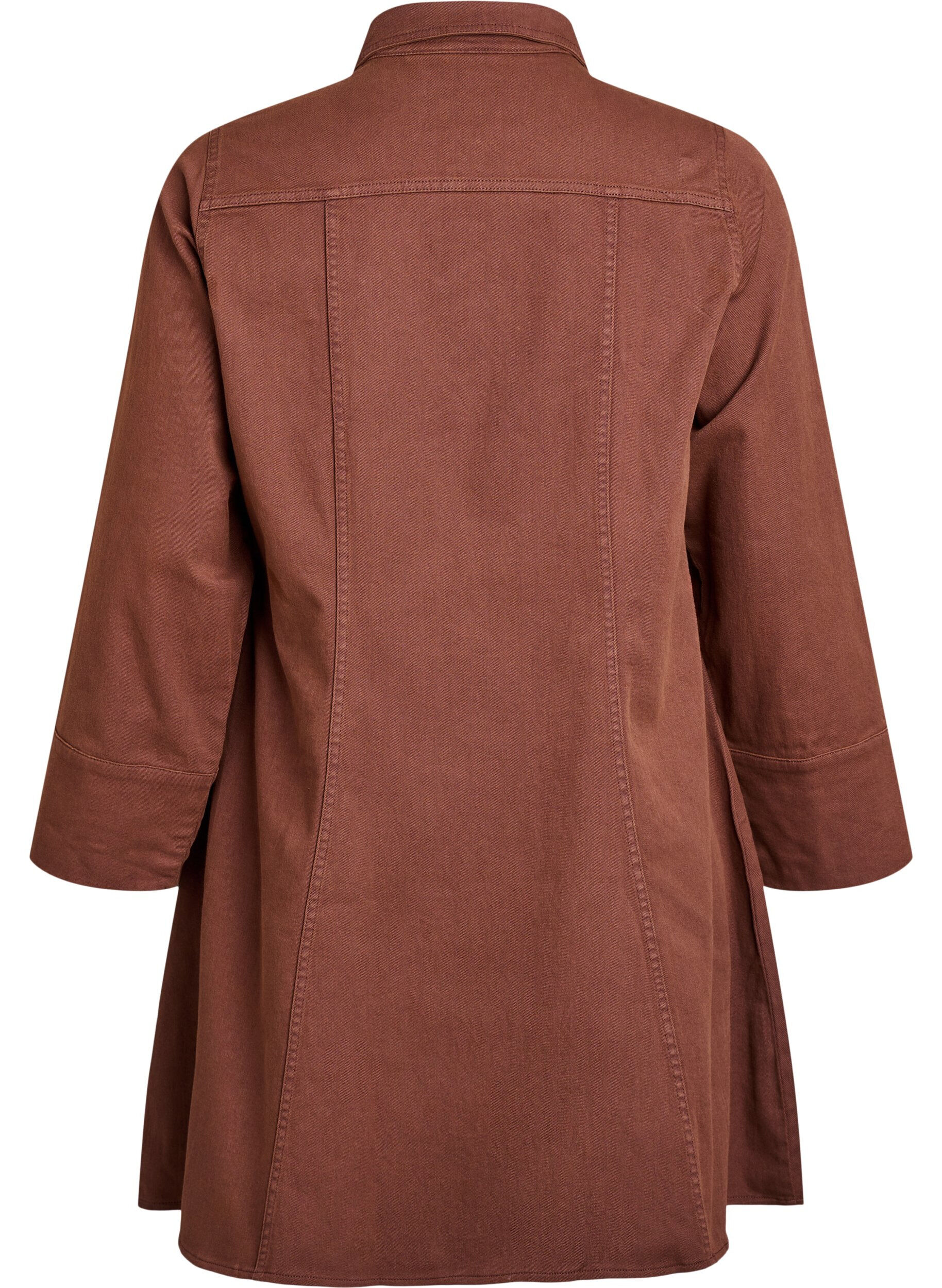 Zizzi Robe courte en twill avec fermeture &eacute;clair, Marron, Packshot image number 1