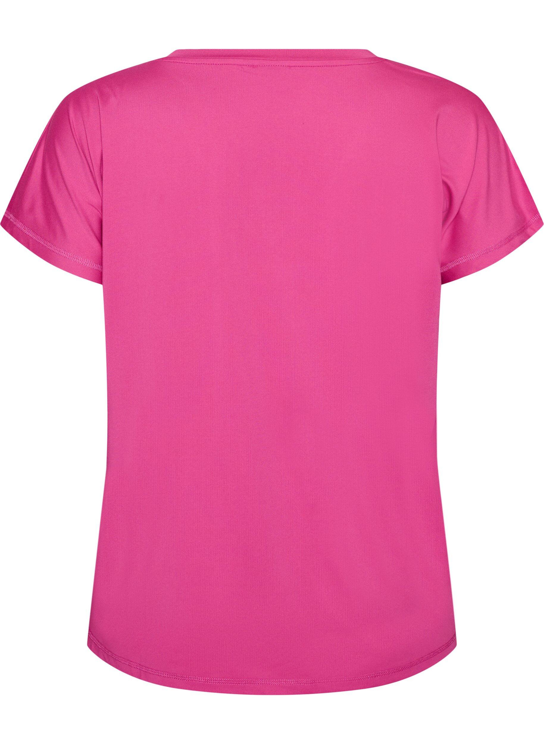 ZizziLockeres Trainings-T-Shirt mit V-Ausschnitt, Pink, Packshot image number 1