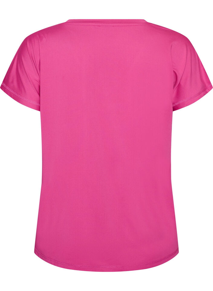 Lockeres Trainings-T-Shirt mit V-Ausschnitt, Pink, Packshot image number 1