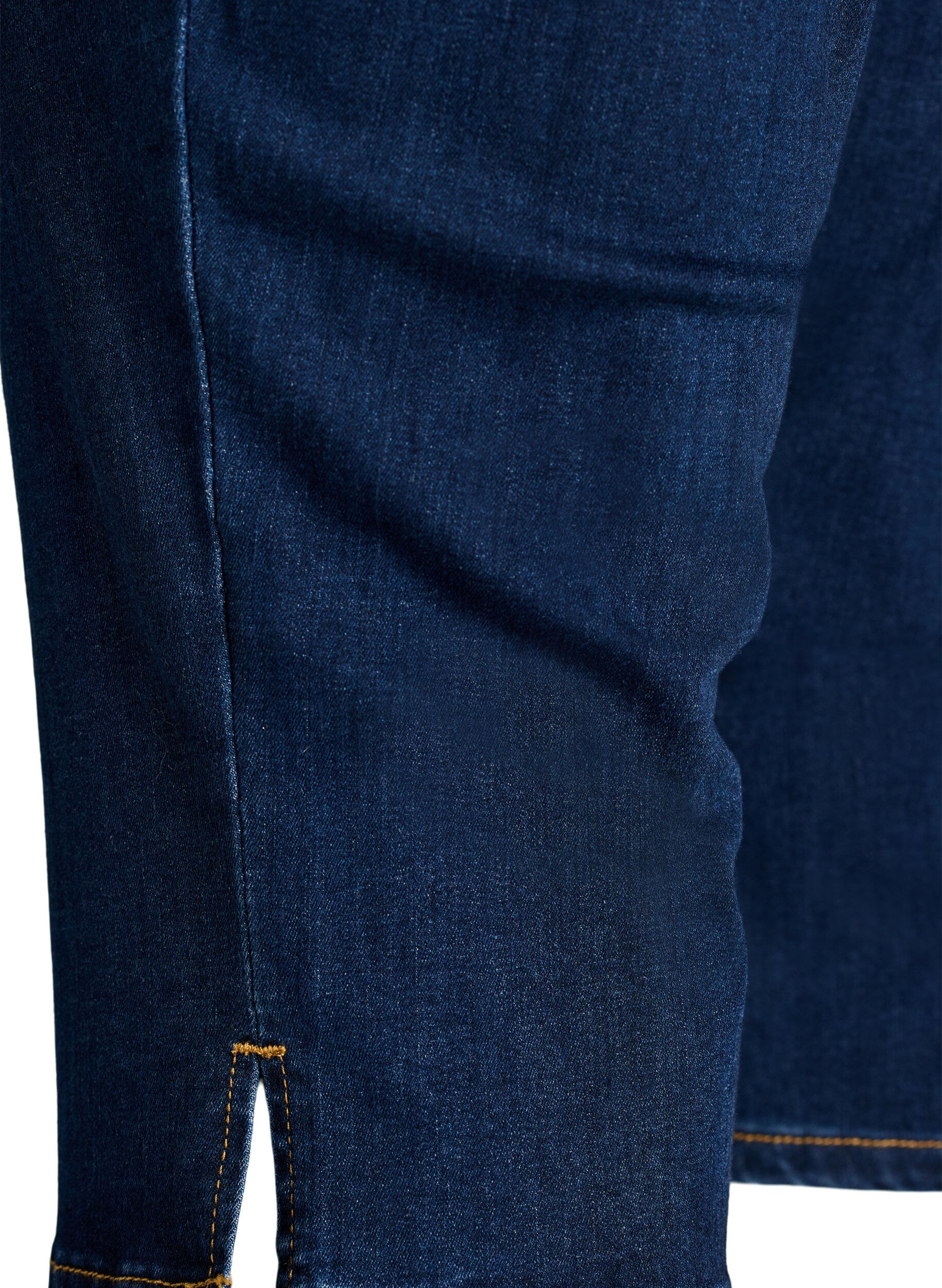 Zizzi Capri slim taille haute en denim stretch, Bleu, Packshot image number 3
