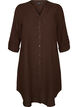 Chemise longue en lin et viscose, Marron, Packshot image number 0