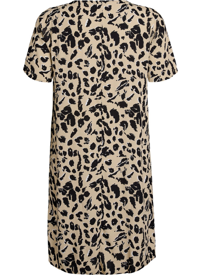 Robe évasée en viscose, Beige, Packshot image number 1