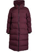 Langer Winter-Steppmantel mit Kapuze, Dunkles Bordeaux, Packshot image number 0