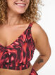 Bikinioberteil mit Print und R&uuml;schendetails, Pink, Model image number 2