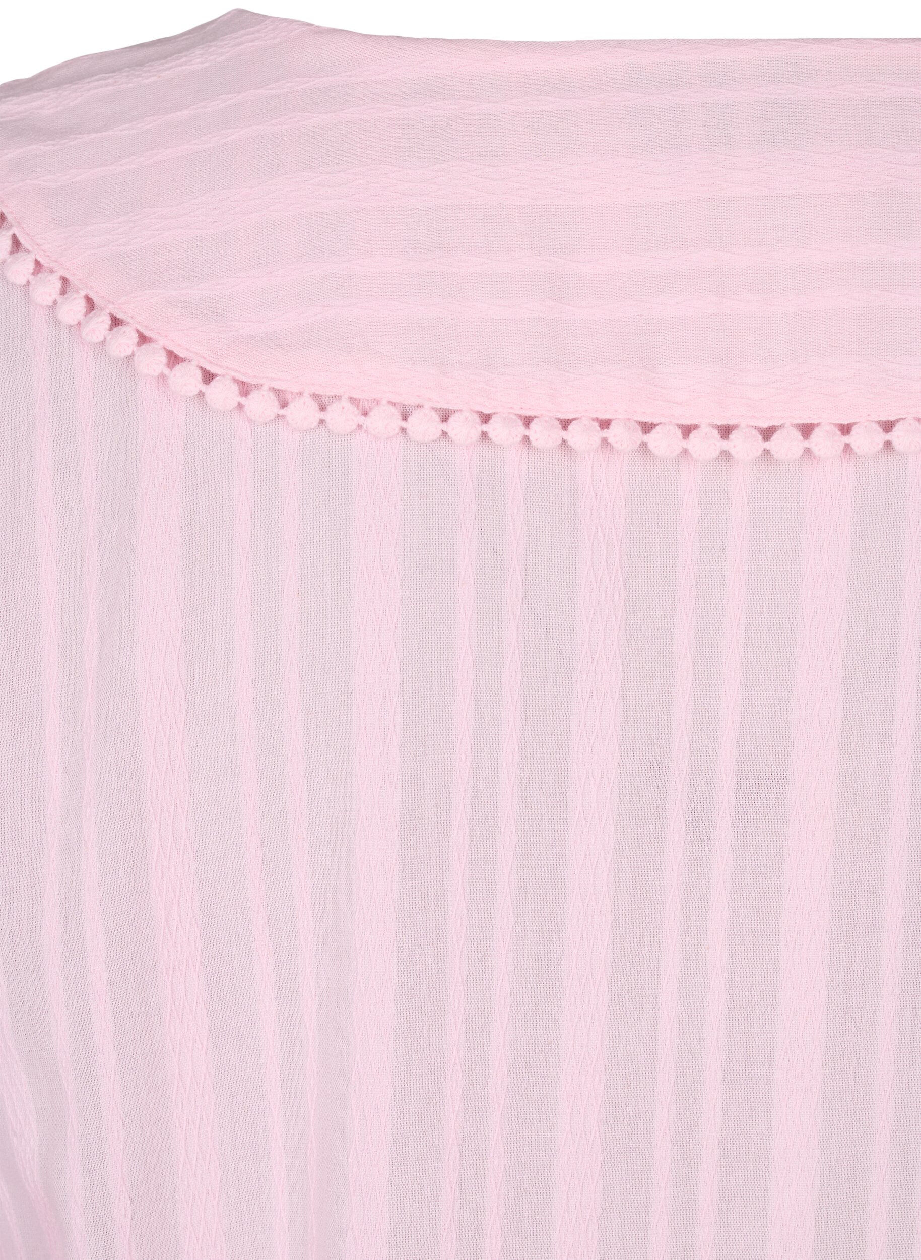 Zizzi Kleid aus Baumwoll-Viskose-Mix mit 3/4-&Auml;rmeln, Almond Blossom, Packshot image number 4