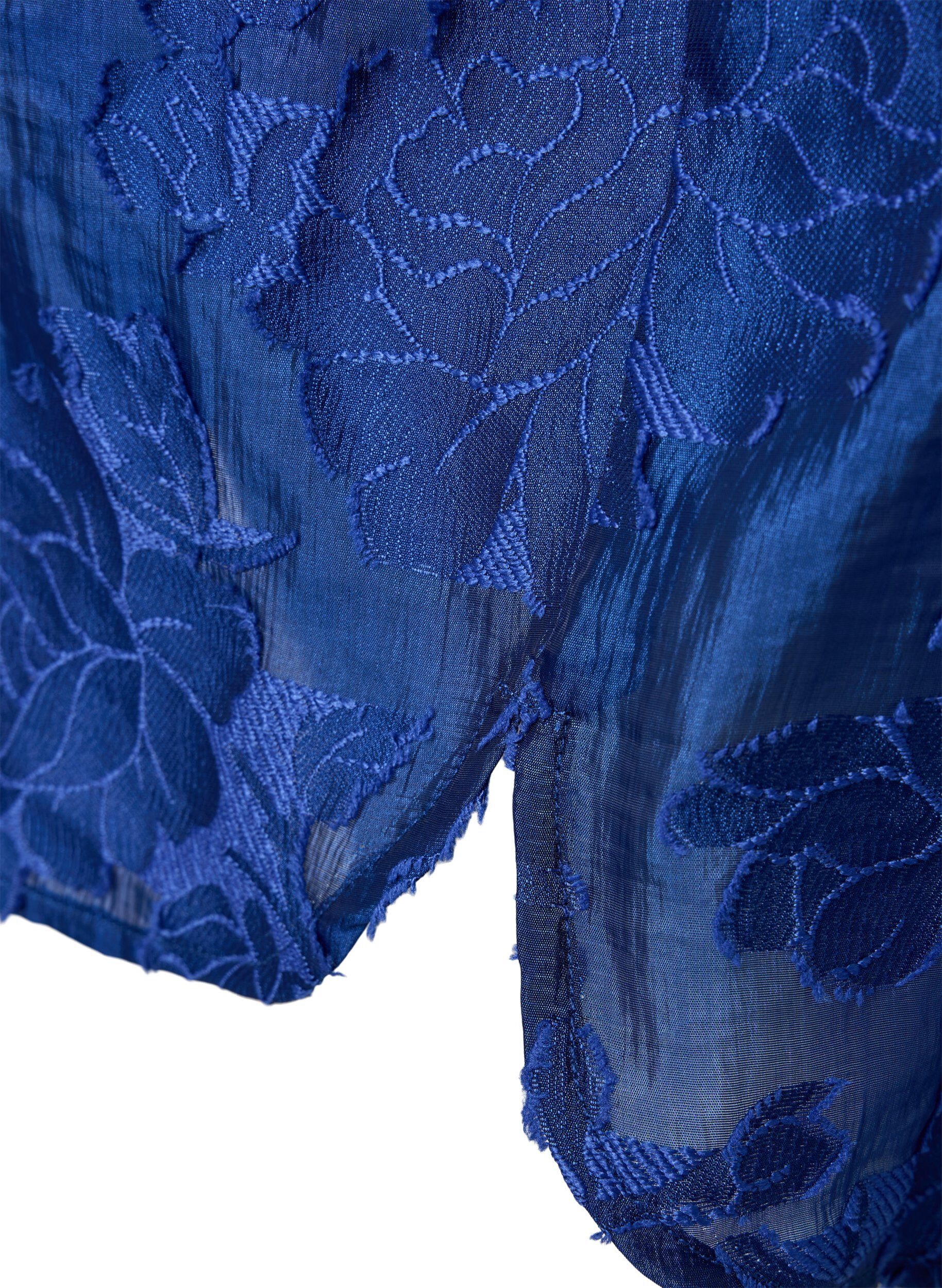 Zizzi Langes Jacquard-Hemd, Mazarine Blue, Packshot image number 3