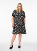 Gemustertes Kleid mit Eins&auml;tzen, Schwarz, Model image number 1