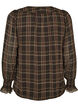 Bluse mit Karomuster und R&uuml;schendetails, Gr&uuml;n, Packshot image number 1