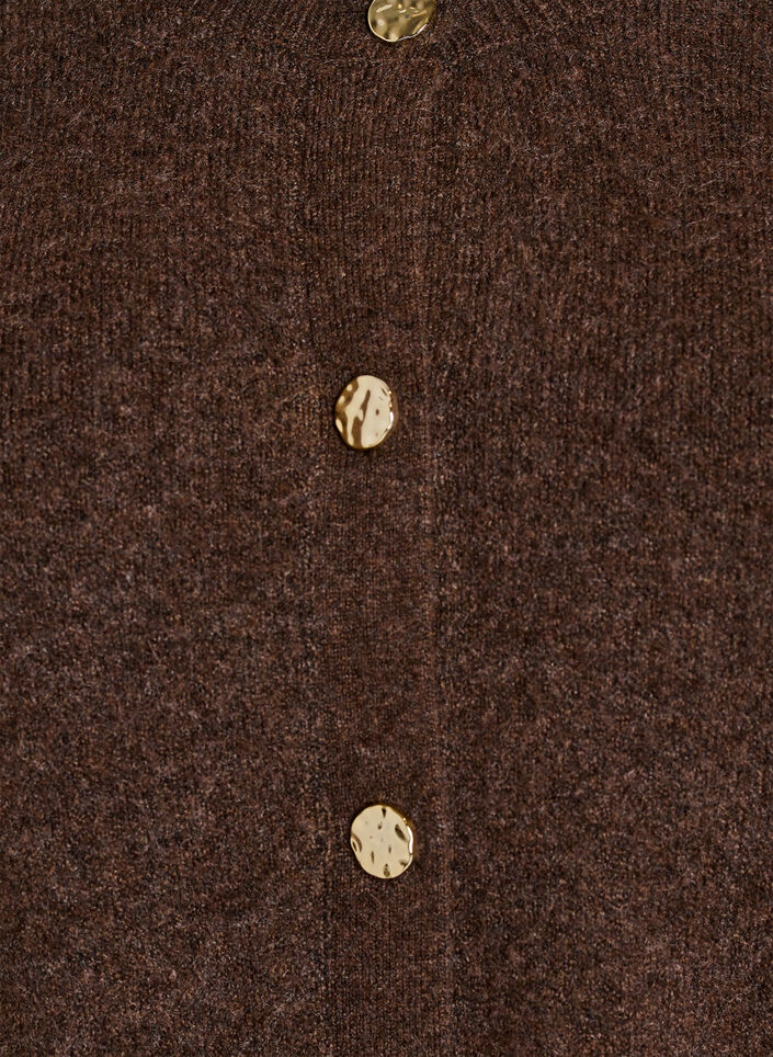 Cardigan en maille douce avec boutons dorés, Marron, Packshot image number 2