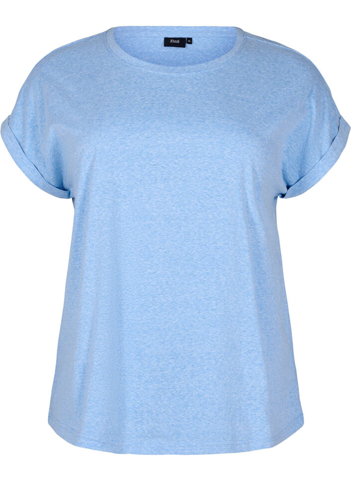 T-shirt m&eacute;lang&eacute; &agrave; manches courtes, Bleu Clair, Packshot
